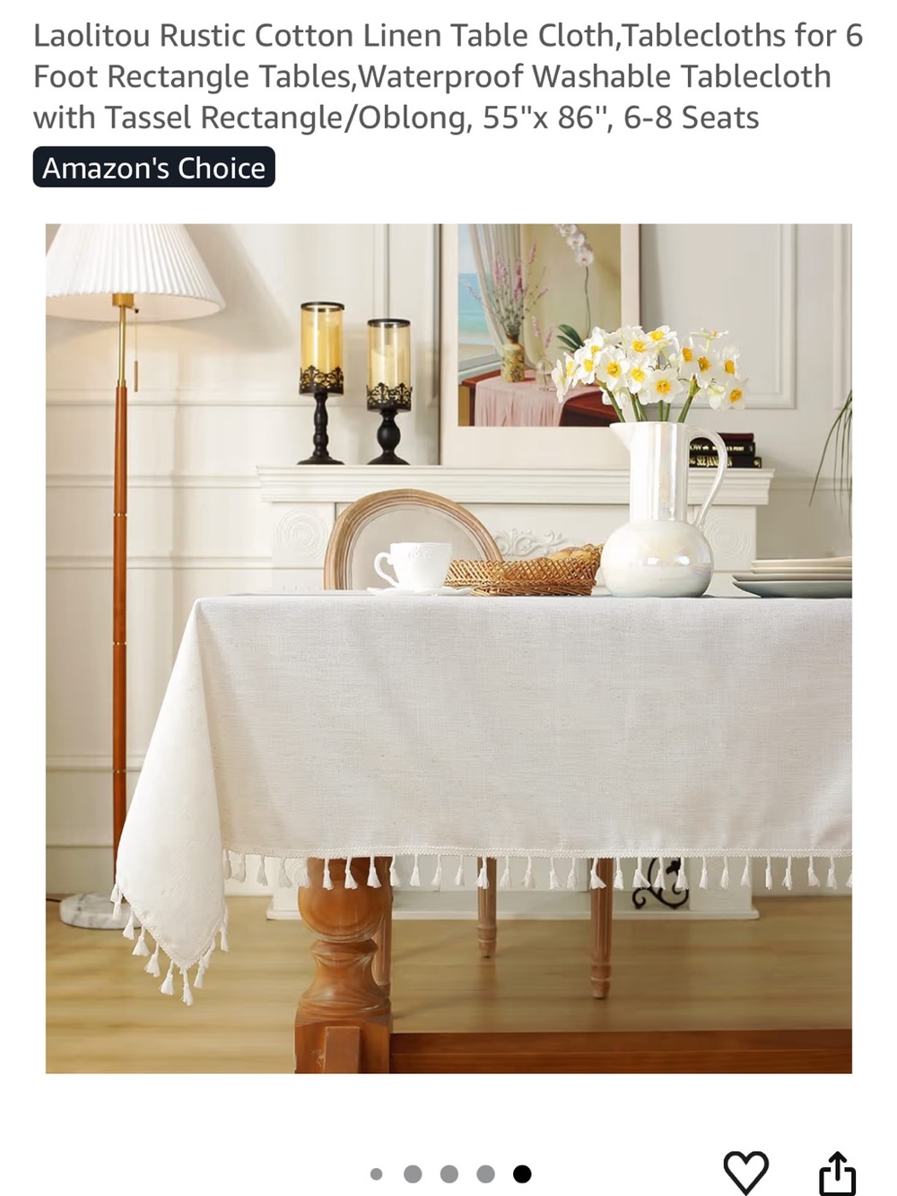 Laolitou farmhouse Rustic Cotton Linen Tablecloth - Picture 9 of 10